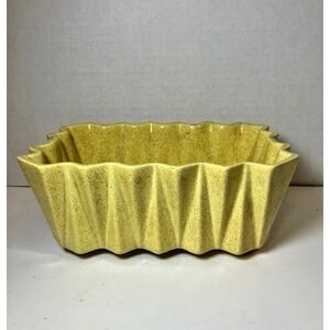 MCM Yellow Speckled‎ Footed Ceramic Pottery Planter by Upco USA #276 Vintage
